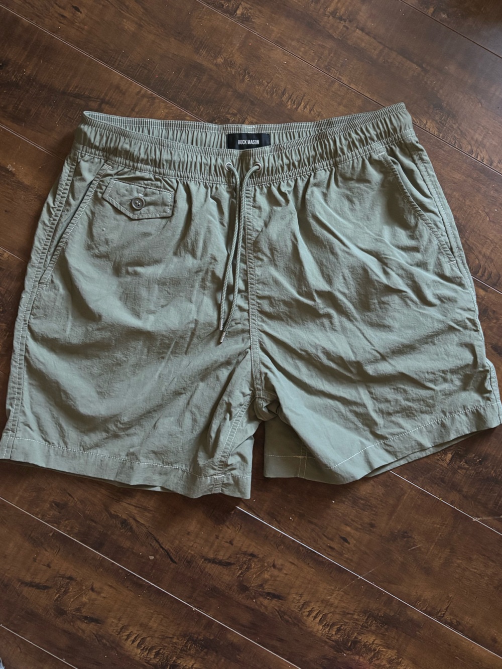 Buck Mason Olive Green Men's Drawstring Shorts